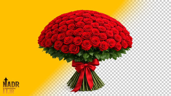 دانلود تصویر دسته گل رز قرمز فایل PNG بدون پسزمینه 1 دانلود تصویر دسته گل رز قرمز