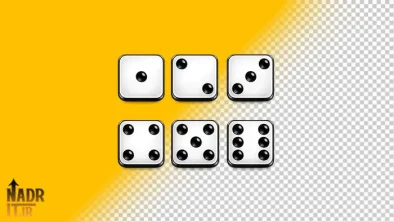 تصویر شش وجه تاس کد1 فایل PNG