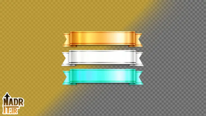 پکیج تصاویر بنر روبانی Ribbon Banners کد1