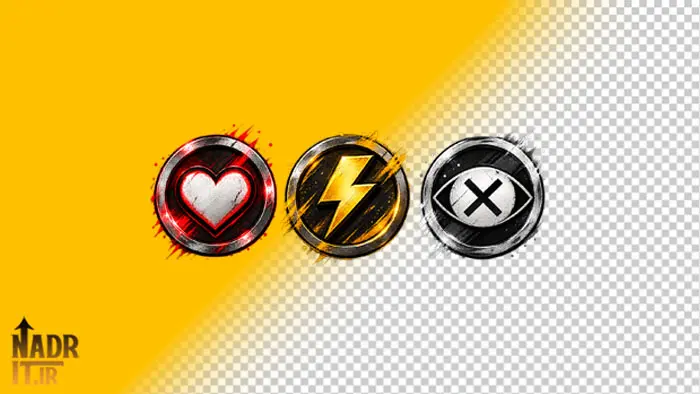 تصویر آیکون های وضعیت رد دد فایل PNG