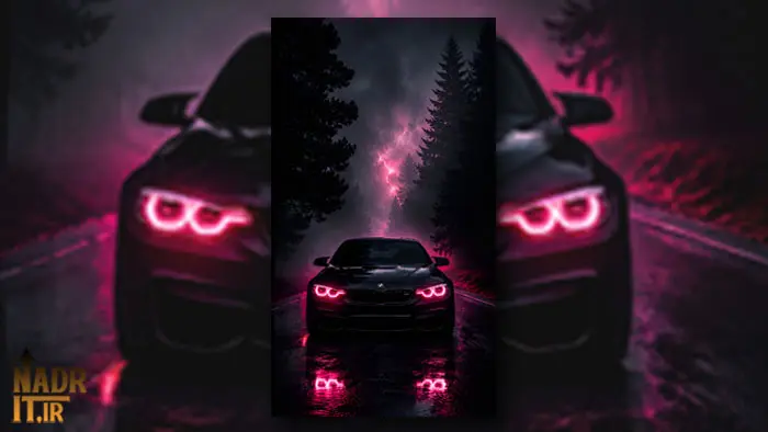 تصویر زمینه موبایل BMW مشکی در شب