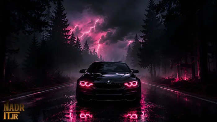 تصویر زمینه کامپیوتر BMW مشکی در شب