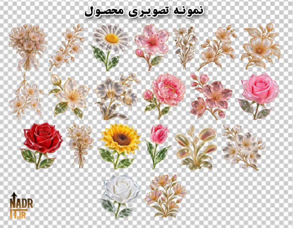 پکیج تصاویر گل ها flowers فایل PNG