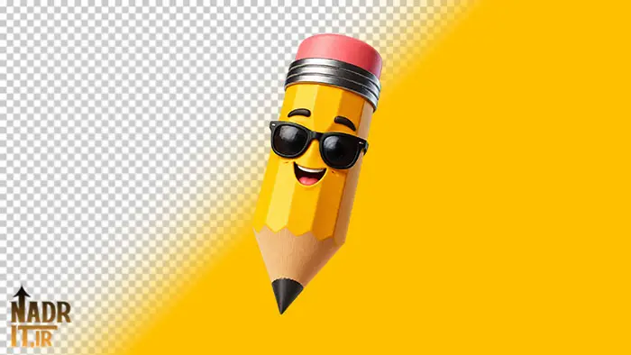 دانلود تصویر مداد کارتونی با عینک کد1 فایل PNG بدون پسزمینه 1 تصویر مداد کارتونی با عینک کد1 فایل PNG