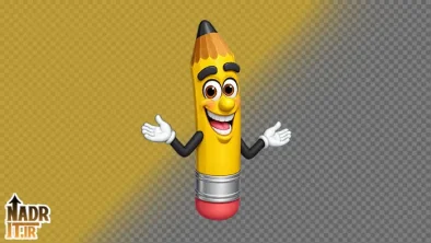 تصویر مداد زرد کارتونی کد3 فایل PNG