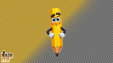 تصویر مداد زرد کارتونی کد1 فایل PNG