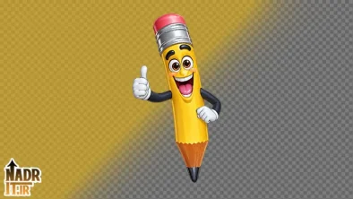 تصویر مداد زرد کارتونی کد2 فایل PNG