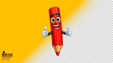 تصویر مداد قرمز کارتونی کد1 فایل PNG