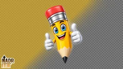 تصویر مداد زرد کارتونی کد4 فایل PNG